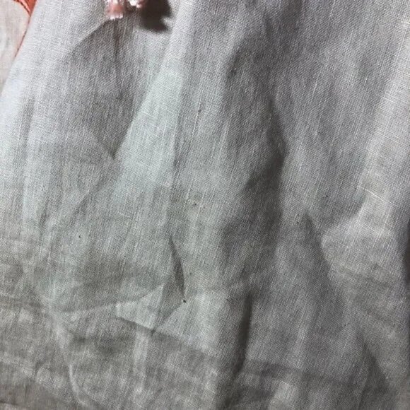 SYMPLE NYC BEIGE W/ORANGE-PEACH EMBROIDERED TUNIC W/ROLL TAB SLEEVES MEDIUM-NICE - Picture 6 of 6